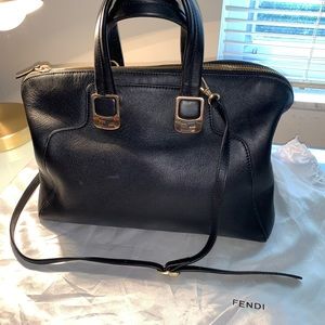 Fendi authentic vintage leather satchel bag!